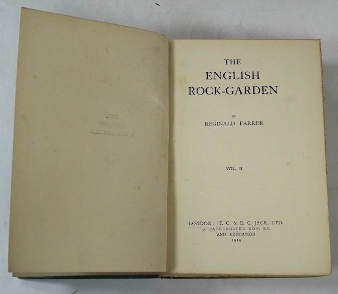 Botany - Farrer, Reginald - The English Rock-Garden, 2 vols, 1919; Bean, W.J - Trees and Shrubs Hardy in the British Isles, 3 vols, 1914-1933 and 16 other, various, (21)
